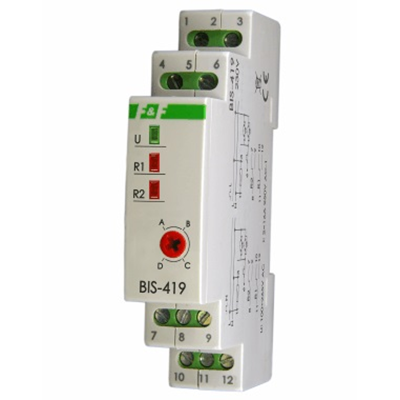 Bistable 4-function DIN relay with two 24V control circuits