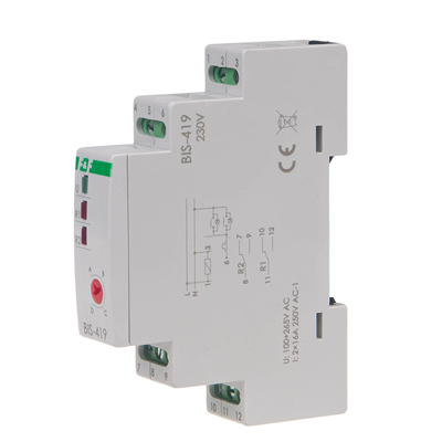 Bistable 4-function DIN relay with two control circuits