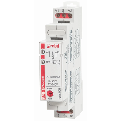 Bistable relay 12-240V AC/DC 1P AgSnO2 16A / 250V AC