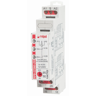 Bistable relay 12-240V AC/DC 2Z AgSnO2 16A / 250V AC