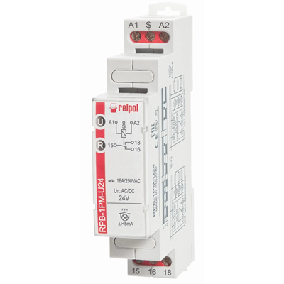 Bistable relay 24V AC/DC 1P AgSnO2 16A / 250V AC