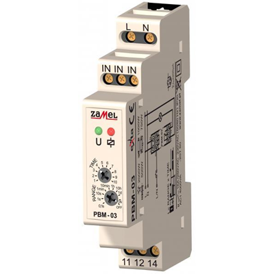 Bistable relay with time switch 230V AC TYPE: PBM-03