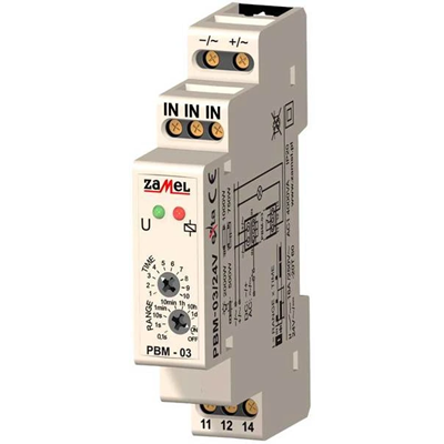 Bistable relay with time switch 24V AC/DC TYPE: PBM-03/24V