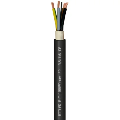 BiT 1000 Power FR 4G50 Flame-retardant, flexible power cable with XLPE insulation and PVC sheath, colored cores, for indoor and outdoor use and for underground installation 0.6/1 kV