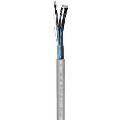 BiT 500 2(St) H 4x2x1.5 Cavo di controllo flessibile, a coppie, senza alogeni, schermatura generale e delle coppie in lamina di alluminio con cavo di messa a terra, per uso interno, conduttori numerati, 300/500V