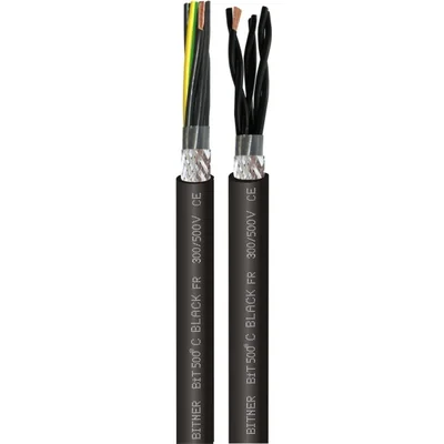 BiT 500 C BLACK FR 3x1,0 Uniepaniony, giętki kabel sterowniczy