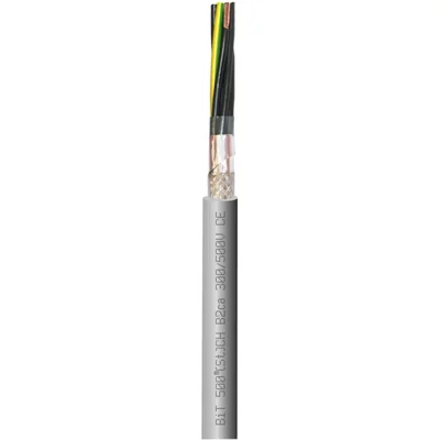 BiT 500 (St) CH B2ca 7G1,0 Halogen-free, flexible control cable with a common screen of metallized foil and tinned copper braid, numbered cores, for indoor use, 300/500V