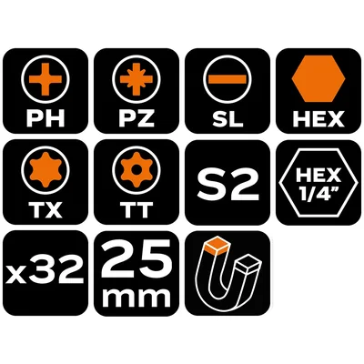 Bit set, 32 pcs.