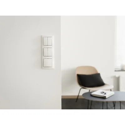 B.Kwadrat Bascule pour interrupteurs simples, blanc, brillant