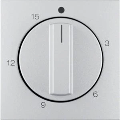 B.KWADRAT/B.3/B.7 Central element with adjustment knob for mechanical time switch 15 minutes alu minutium