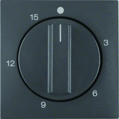 B.KWADRAT/B.3/B.7 Central element with adjustment knob for mechanical time switch 15 minutes anthracite