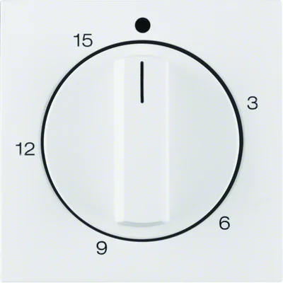 B.KWADRAT/B.3/B.7 Central element with adjustment knob for mechanical time switch 15 minutes snow-white