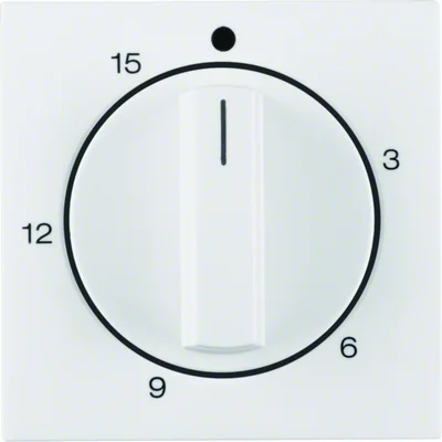 B.KWADRAT/B.3/B.7 Central element with an adjustment knob for a mechanical time switch 15 minutes, snow-white gloss