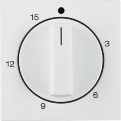 B.KWADRAT/B.3/B.7 Central element with an adjustment knob for a mechanical time switch 15 minutes, snow-white gloss