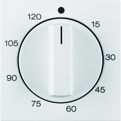 B.KWADRAT/B.3/B.7 Elemento central con botón de ajuste para interruptor horario mecánico, blanco nieve