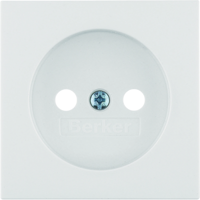 B.Kwadrat/B.3/B.7 Face plate for socket without grounding, white, glossy