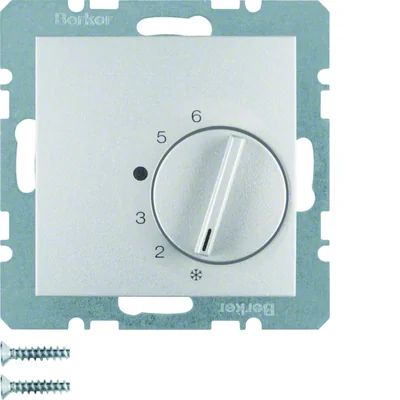 B.KWADRAT/B.3/B.7 Regulador de temperatura ambiente con contacto variable y elemento central de aluminio