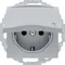 B.KWADRAT/B.3/B.7 Розетка SCHUKO з кришкою і полем для опису алюміній