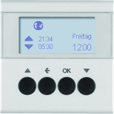 B.KWADRAT/B.3/B.7 Shutter time switch with display, matt aluminum