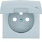 B.Kwadrat/B.7 Face plate for earthed socket with cover, Aluminum mat