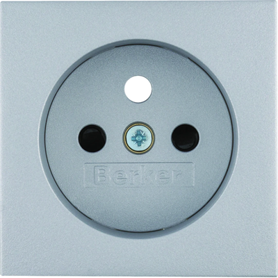 B.Kwadrat/B.7 Front plate with contact apertures for earthed socket aluminum mat, varnished