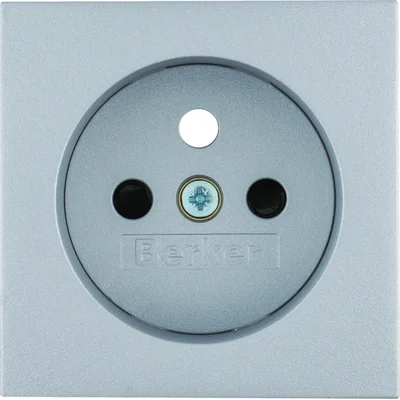 B.Kwadrat/B.7 Front plate with contact apertures for earthed socket aluminum mat, varnished
