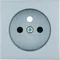B.Kwadrat/B.7 Front plate with contact apertures for earthed socket aluminum mat, varnished