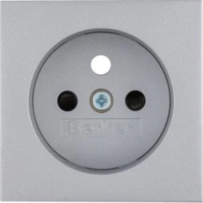 B.Kwadrat/B.7 Front plate with contact apertures for earthed socket aluminum mat, varnished