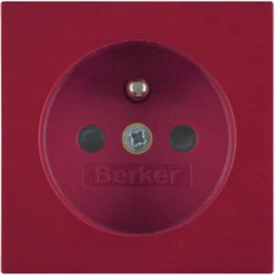 B.Kwadrat/S.1/B.3/B.7 Faceplate with contact apertures for earthed socket red, glossy