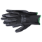 Black polyurethane fabric gloves, size 9