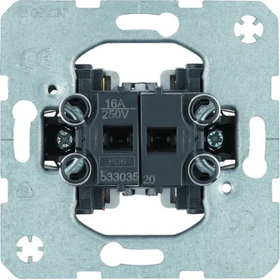 Blind switch, 2-gang, 1-pole, mechanism, self-clamping