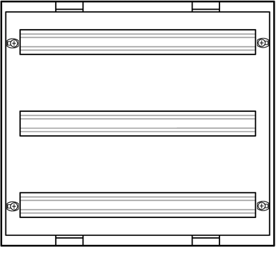 Bloc UNIVERS N pour appareils modulaires 3x24PLE montés horizontalement