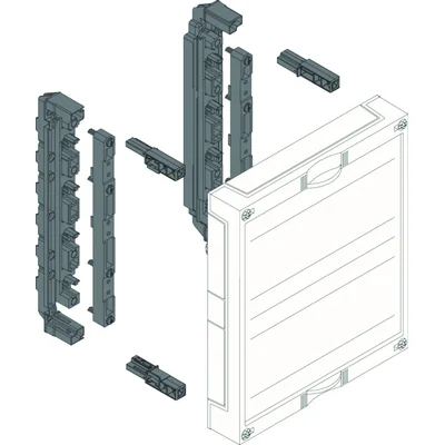 Bloc UNIVERS N pour jeux de barres pos. 12/20/30x5/10mm 60mm 4 pôles 300x250mm