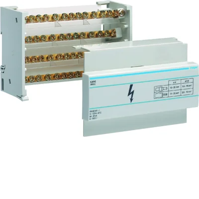 Blocco di distribuzione In=125A 4P 29kA 1x35/1x25+10x16