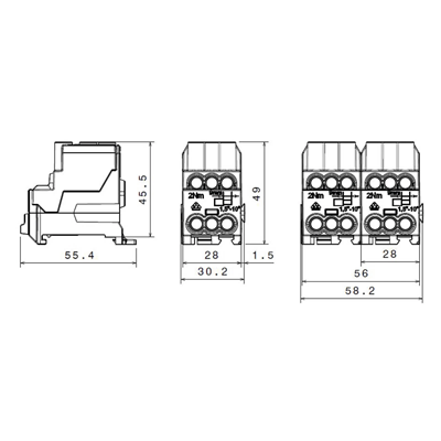 Blocco distributore Al/Cu SDB 100 SIMBLOCK, grigio