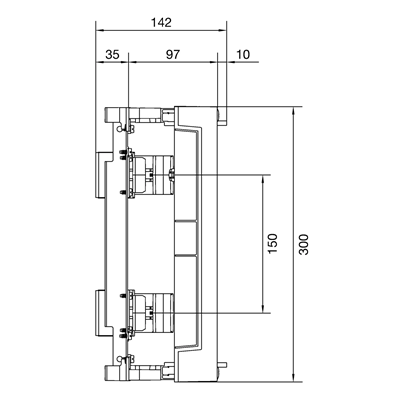 Blok UNIVERS N dla aparatów modułowych montowanych poziomo 2x12PLE 300x250mm