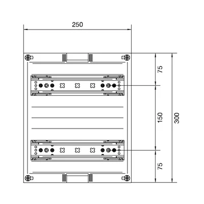 Blok UNIVERS N dla aparatów modułowych montowanych poziomo 2x12PLE 300x250mm