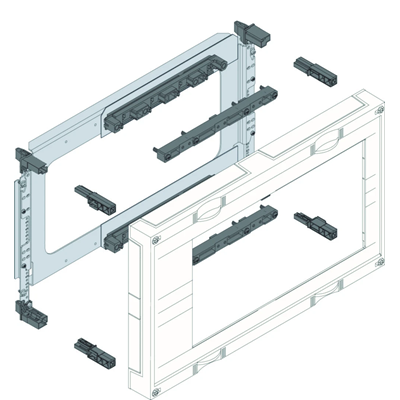 Blok UNIVERS N dla szyn zbior. pion. 100mm 3-pol. 4xNH00 listw. 300x500mm