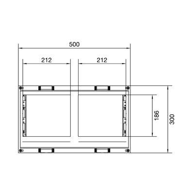 Blok UNIVERS N dla szyn zbior. poz. 12x5/10mm 60mm 4xNH00(8xNH000) 300x500mm