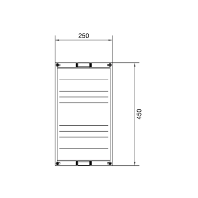 Blok UNIVERSN  dla szyn zbiorczych poz. 12/20/30x5/10mm 60mm 4/5-pol. 450x250mm