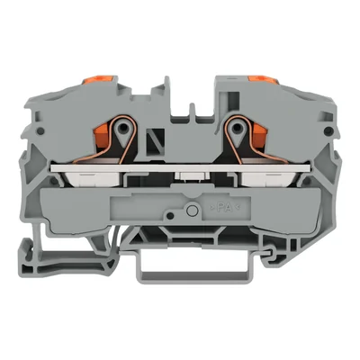 Bloque de bornes de pulsador de 2 hilos, 16 mm², gris