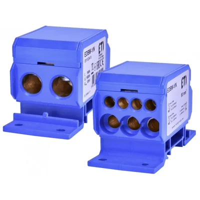 Bloque de distribución EDBM-1/N de 160 A (2x4-50 mm²/3x2,5-25 mm²+4x2,5-16 mm²) azul