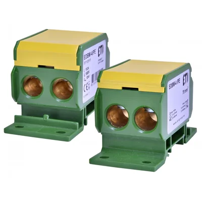 Bloque de distribución EDBM-4/PE 192A (2x4-70mm2)/2x4-70mm2) amarillo-verde