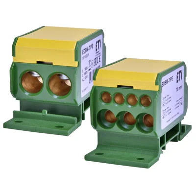 Bloque de distribución EDBM-7/PE 192A (2x4-70mm2/3x2.5-25mm2+4x2.5-16mm2) amarillo-verde