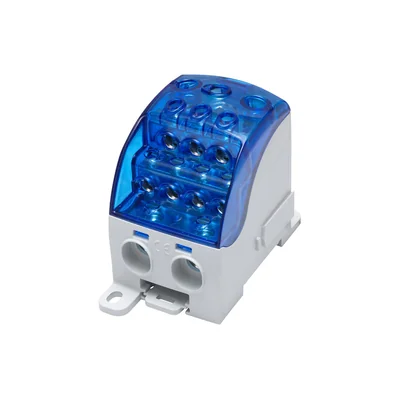 Bloque de distribución SUB 400 - Universal Al/Cu 82080 SIMBLOCK Azul