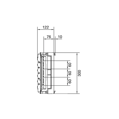 Bloque UNIVERS N para embarrados. Pos. 12x5/10mm 60mm 4xNH00(8xNH000) 300x500mm