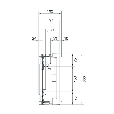 Bloque UNIVERS N para terminales serie horizontal 300x250mm