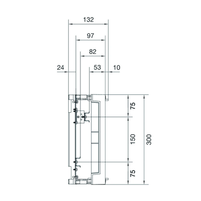 Bloque UNIVERS N para terminales serie horizontal 300x250mm