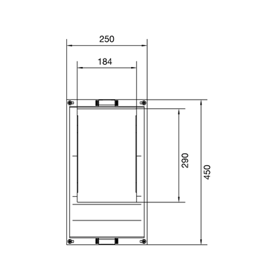 Bloque UNIVERSN para barras pos. 60 mm 4/5 polos. 1xNH1 450x250mm