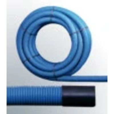 BLUE DOUBLE-LAYER CORRUGATED PIPE IN ROLLS, DIA. 32mm, 450N, 50M each